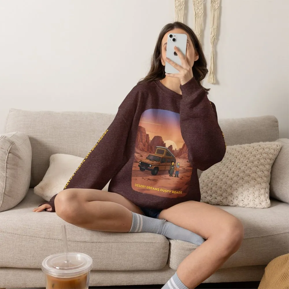 Unisex Heavy Blend™ Crewneck Sweatshirt — "Desert Dreams Dusty Roads" Design Sitcom-Line