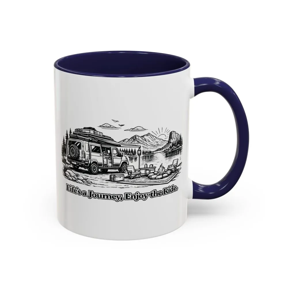 14682103271503481116_2048.jpeg Accent Coffee Mug (11, 15oz) — "Lifes A Journey,Enjoy The Ride" Design Minimal-Line