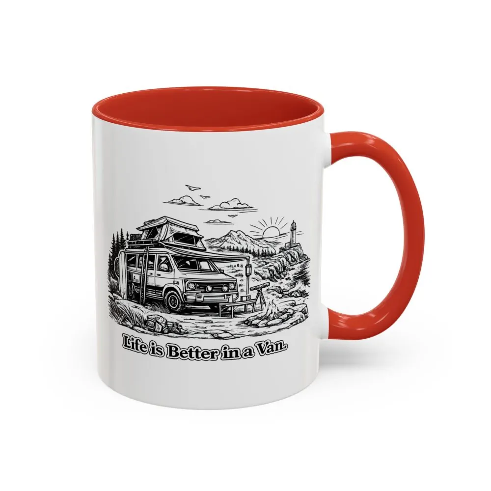 14691139996657397089_2048.jpeg Accent Coffee Mug (11, 15oz) — "Life Is Better In A Van" Design Minimal-Line
