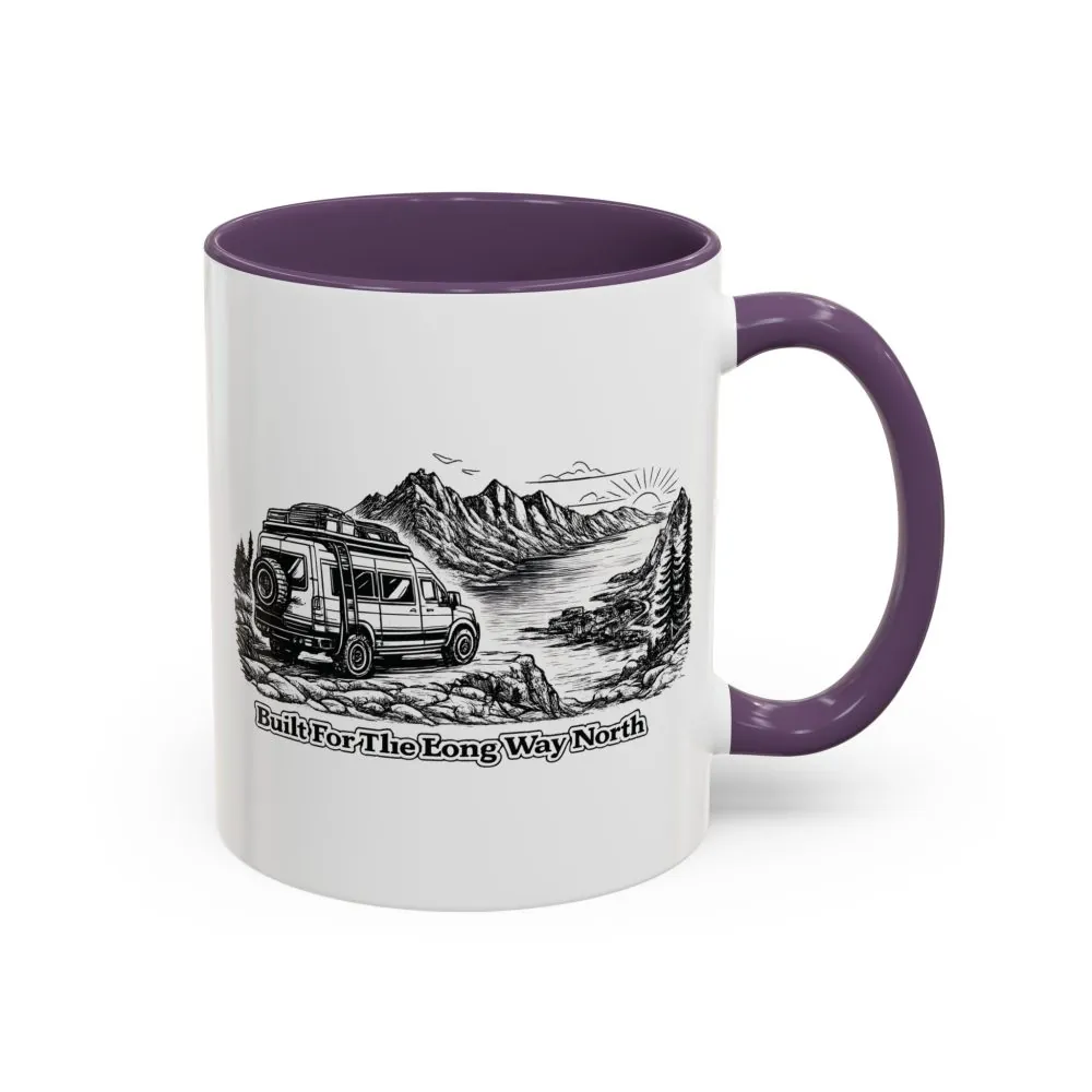 Accent Coffee Mug (11, 15oz) — "Built For The Long Way North" Design Minimal-Line