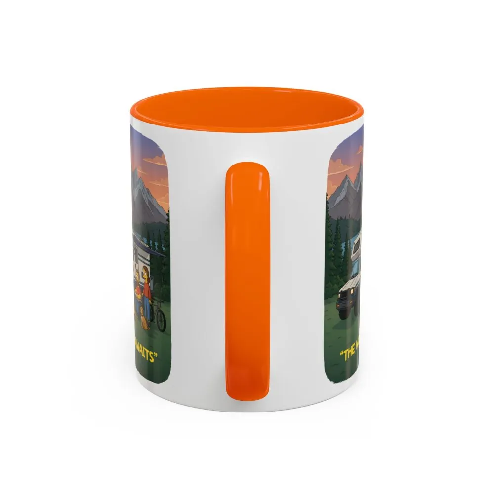 Accent Coffee Mug (11, 15oz) — "The World Awaits" Design Sitcom-Line