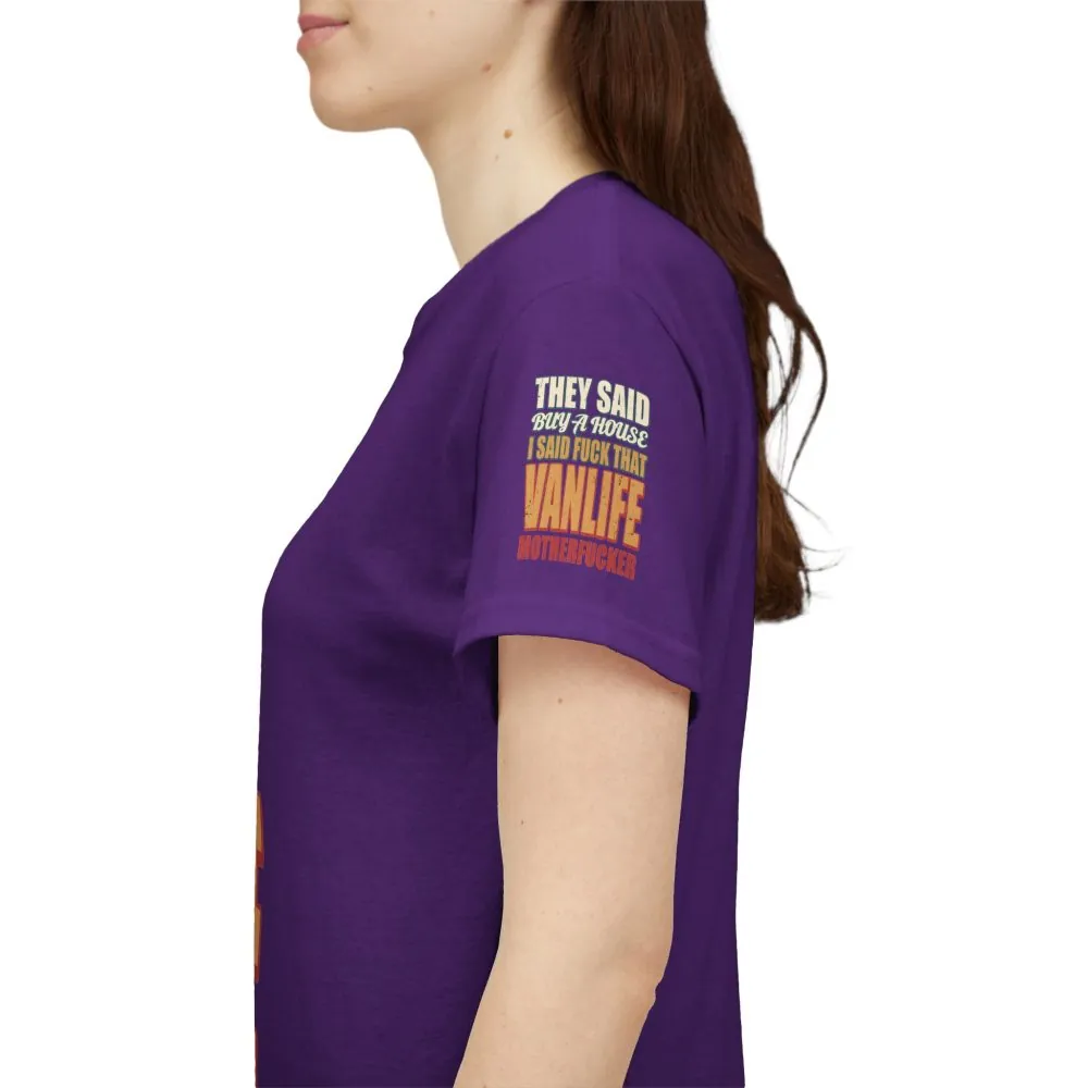 Unisex Heavy Cotton Tee — "They Said Buy A House" Design F**K-Line