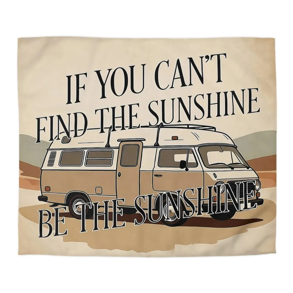 Duvet Cover - 'If You Can't Find the Sunshine, Be the Sunshine' Vintage Camper Bedding