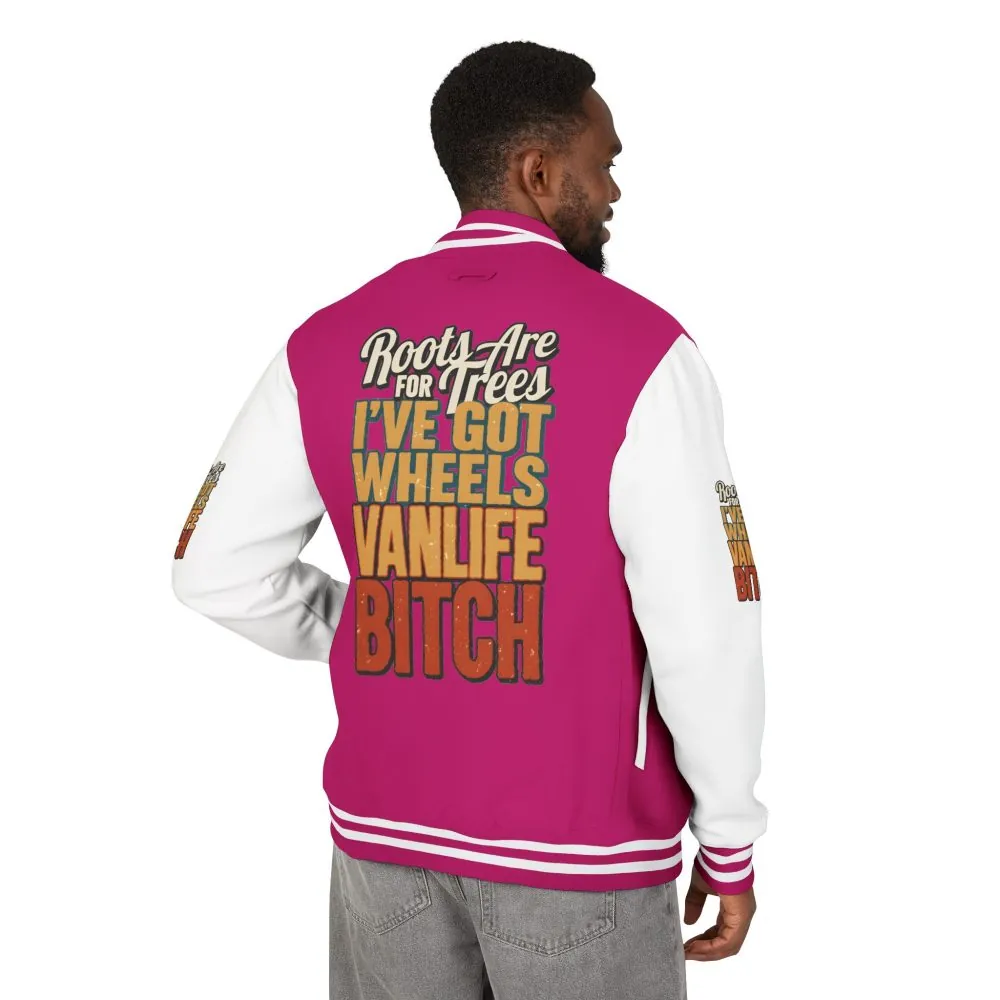 Unisex Heavyweight Letterman Jacket — "Roots Are For Trees" Design F**K-Line