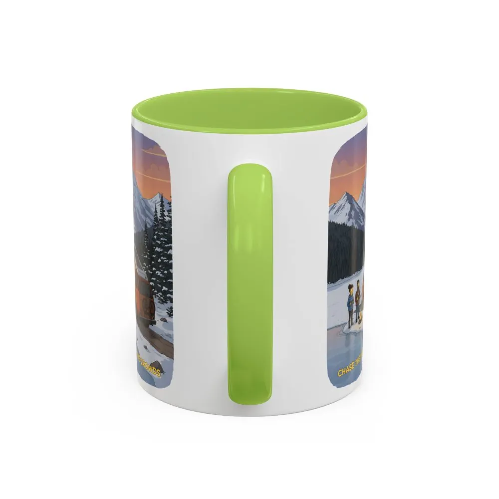 Accent Coffee Mug (11, 15oz) — "Chase The Views-Not The Crowds"" Design Sitcom-Line