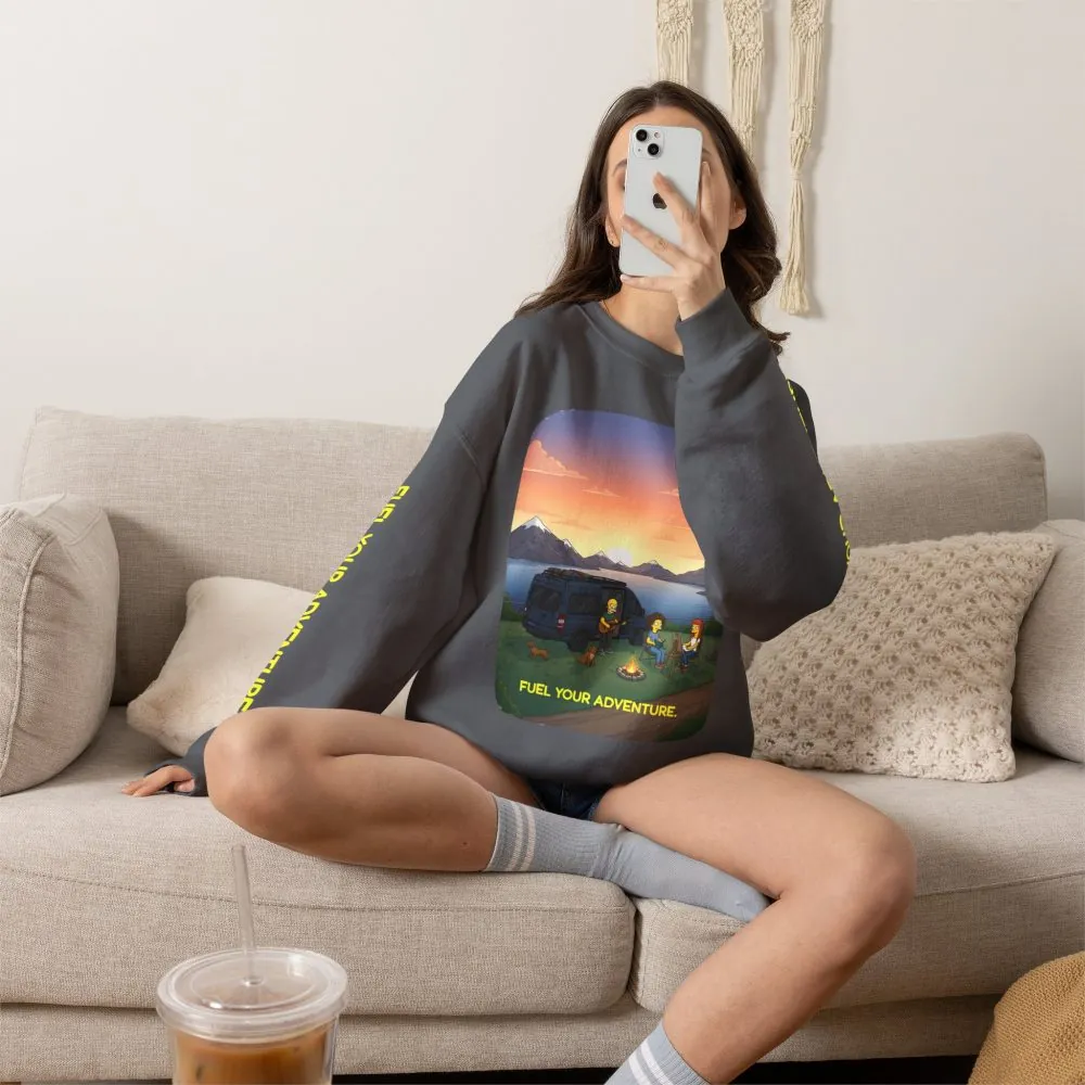 Unisex Heavy Blend™ Crewneck Sweatshirt — "Fuel Your Adventure" Design Sitcom-Line