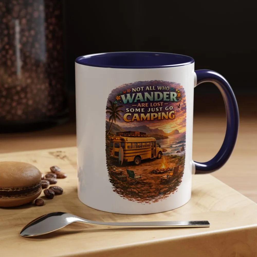 Accent Coffee Mug (11, 15oz) — "Not All Who Wander Are Lost" Design Scenic-Line
