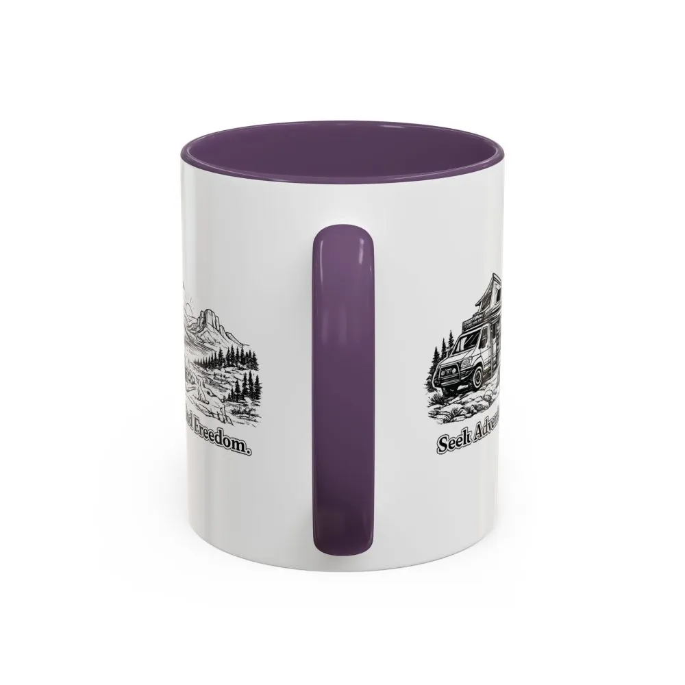14770818110575057341_2048.jpeg Accent Coffee Mug (11, 15oz) — "Seek Adventure, Find Freedom" Design Minimal-Line