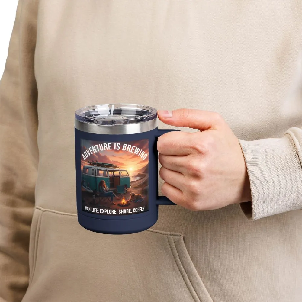 14773144641961880204_2048.jpeg Coffee Mug Tumbler, 15oz-- "Adventure Is Brewing"