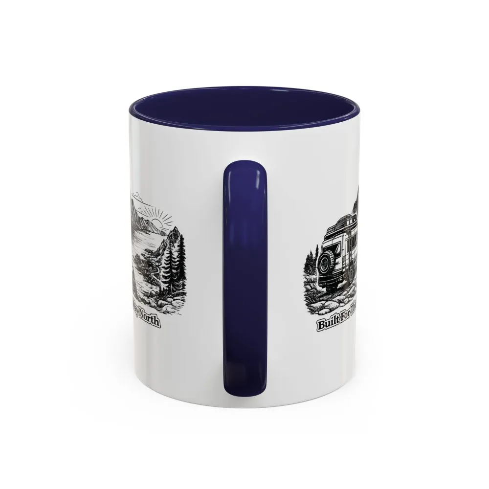 Accent Coffee Mug (11, 15oz) — "Built For The Long Way North" Design Minimal-Line