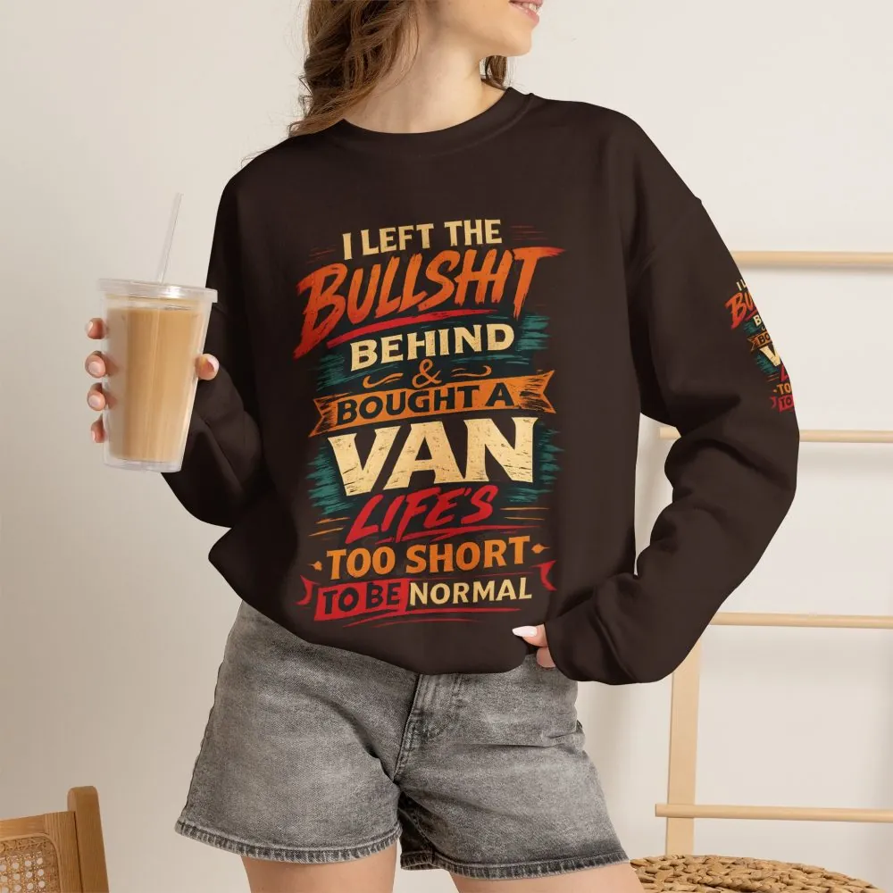 Unisex Heavy Blend™ Crewneck Sweatshirt — "I Left The Bullshit" Design F**K-Line