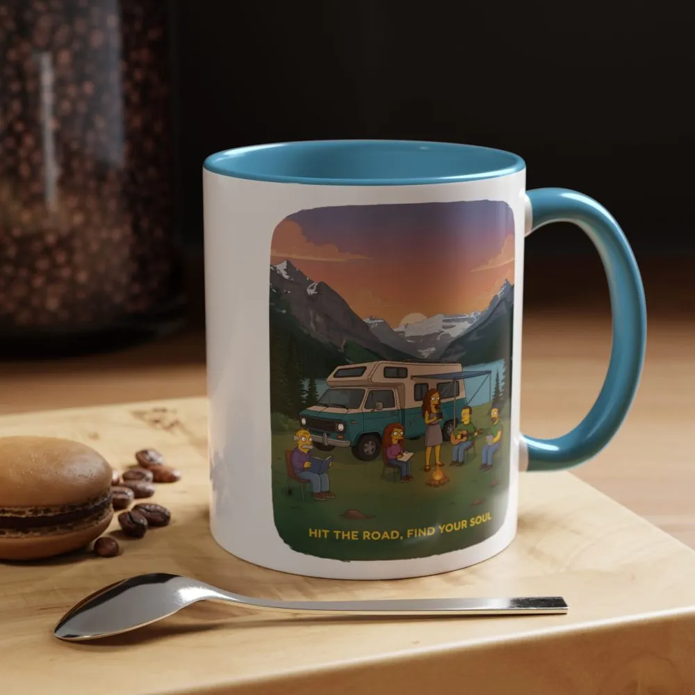 Accent Coffee Mug (11, 15oz) — "Hit The Road-Find Your Soul" Design Sitcom-Line
