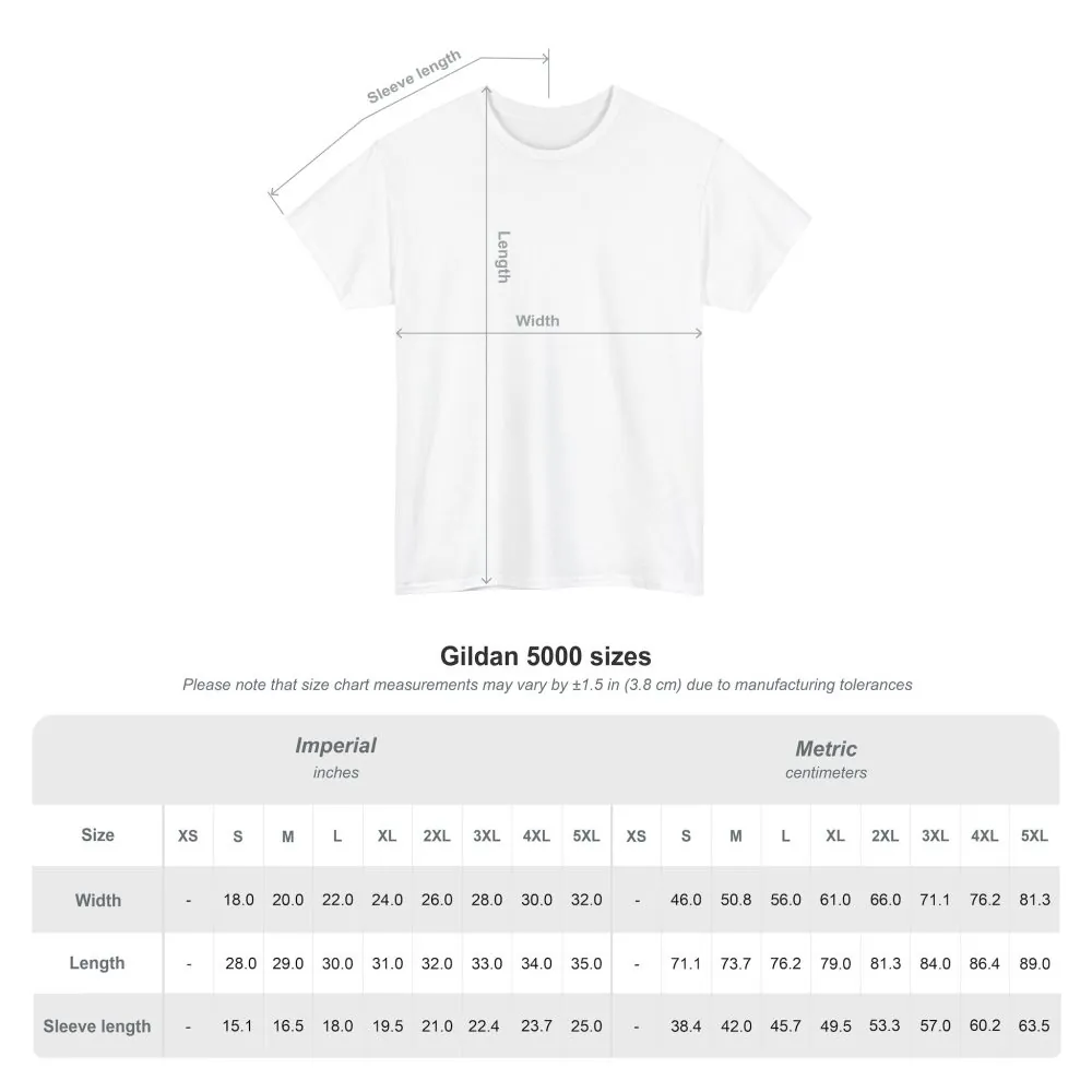 Unisex Heavy Cotton Tee — "Built For The Long Way North" Design Minimal-Line