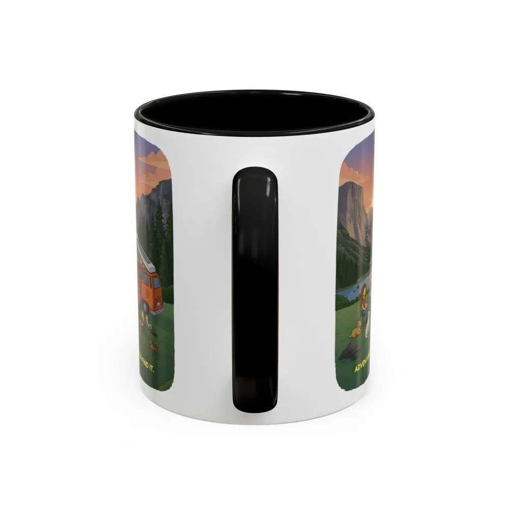 Accent Coffee Mug (11, 15oz) — "Adventure Awaits-Go Find It"" Design Sitcom-Line