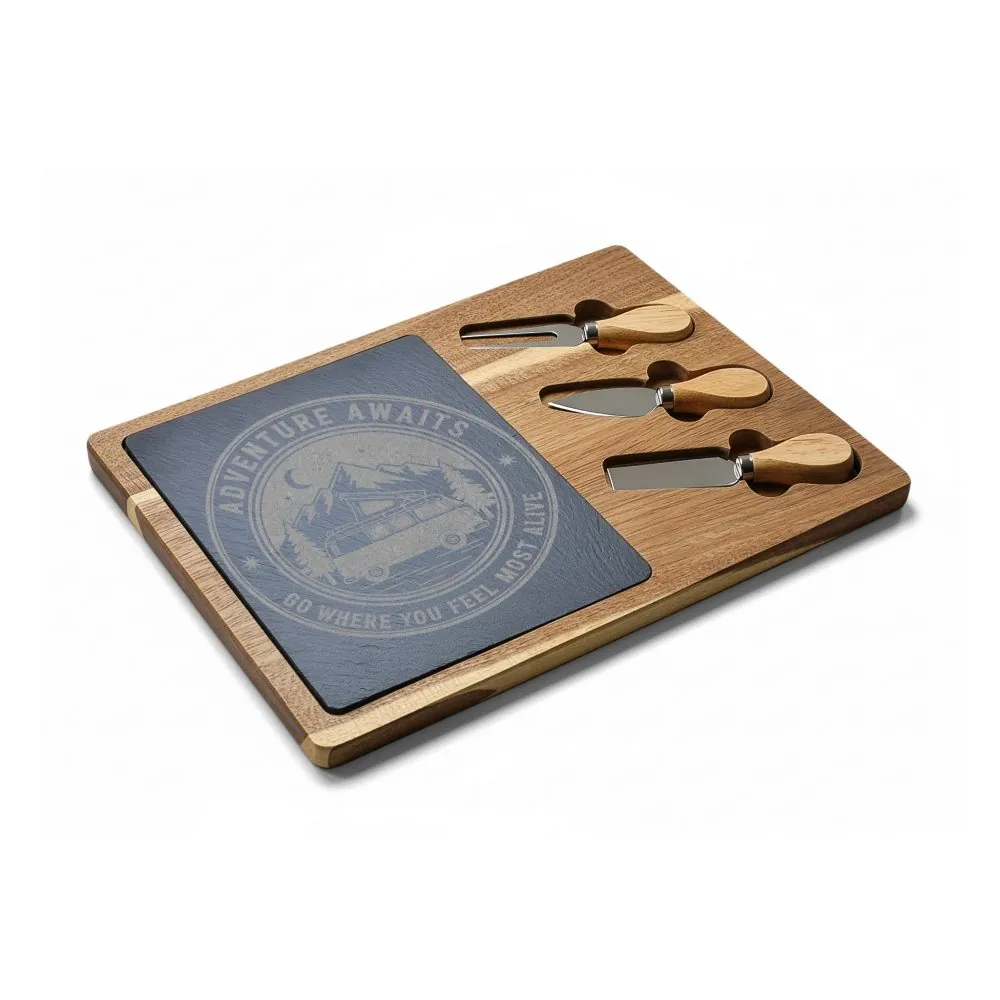 Engraved Charcuterie Board - "Adventure Awaits-Go Where You Feel Most Alive" (4 Variants Available)