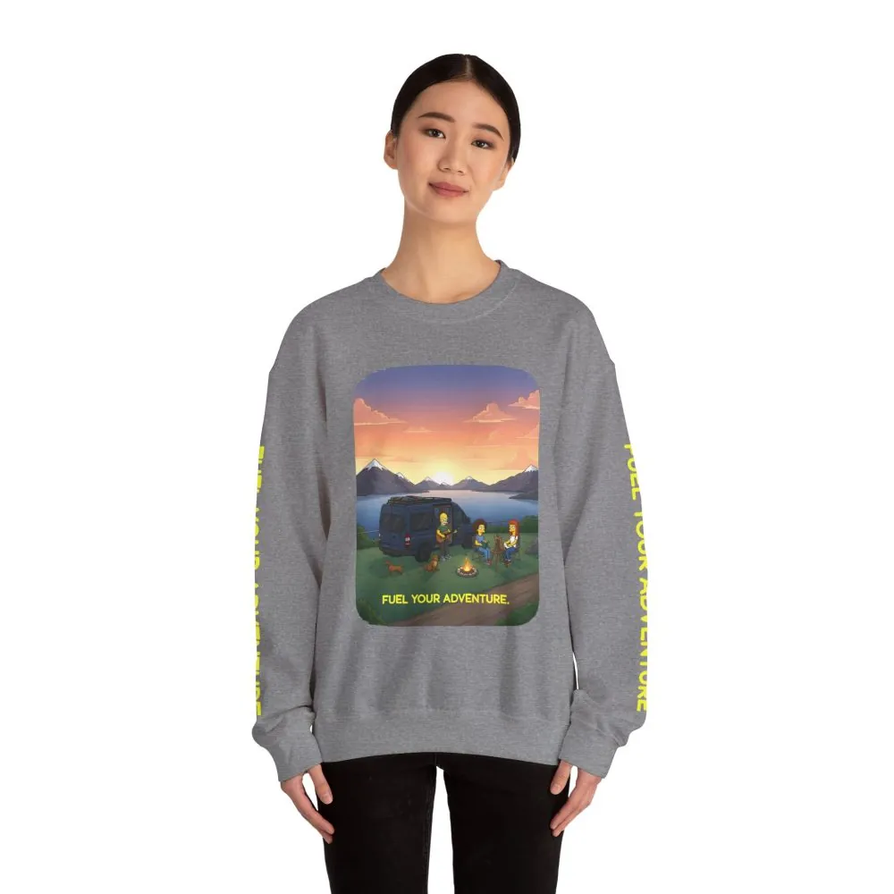Unisex Heavy Blend™ Crewneck Sweatshirt — "Fuel Your Adventure" Design Sitcom-Line