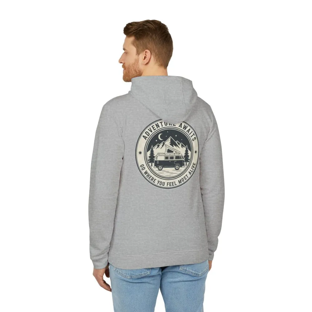 14822216031670830704_2048.jpeg Hoodie(Adidas) — 'Adventure Awaits-Go Where You Feel Most Alive' Outdoor Travel Pullover (Front + Back Printed)