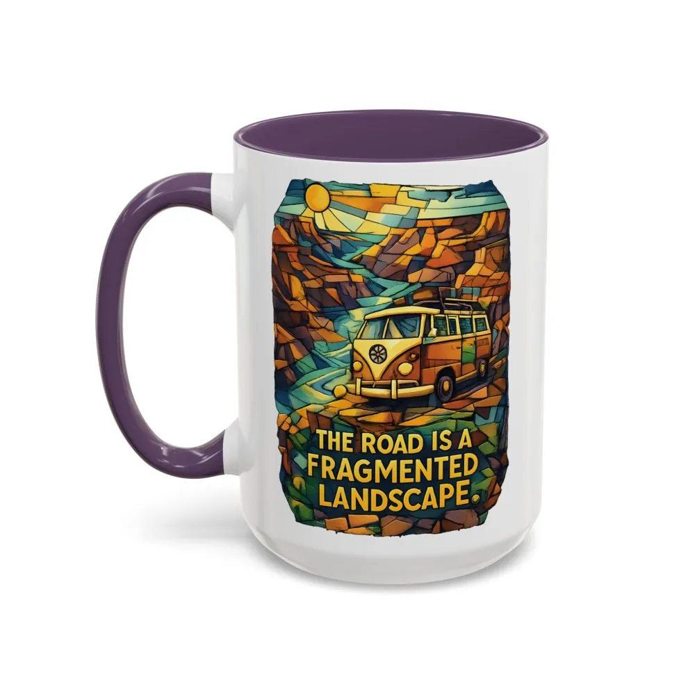 14823462686453913140_2048.jpeg Accent Coffee Mug (11, 15oz) — "The Road Is A Fragmented Landscape" Design Cubic-Line