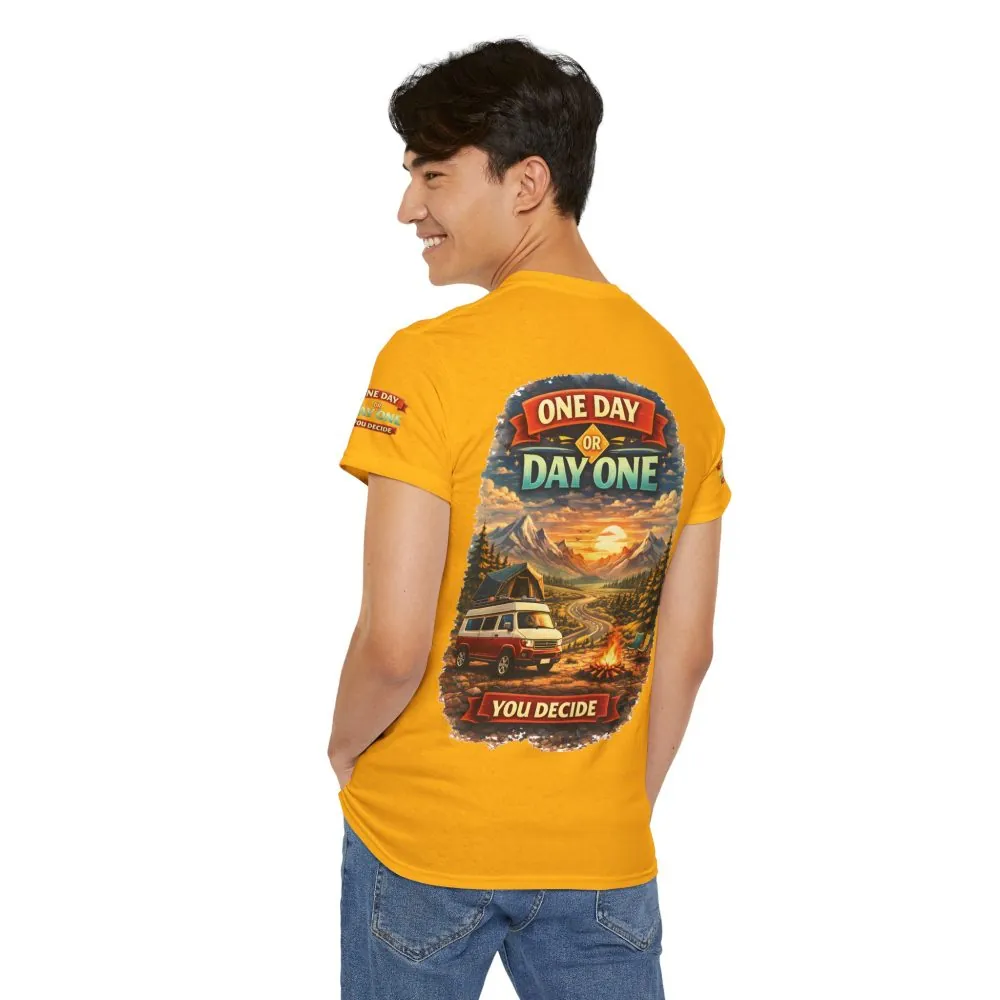 14833525661239166036_2048.jpeg Unisex Heavy Cotton Tee — "One Day Or Day One" Design Scenic-Line