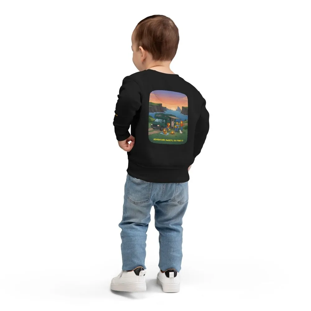 Toddler Sweatshirt - "Adventure Awaits-Go Find It" (Design Sitcom-Line)