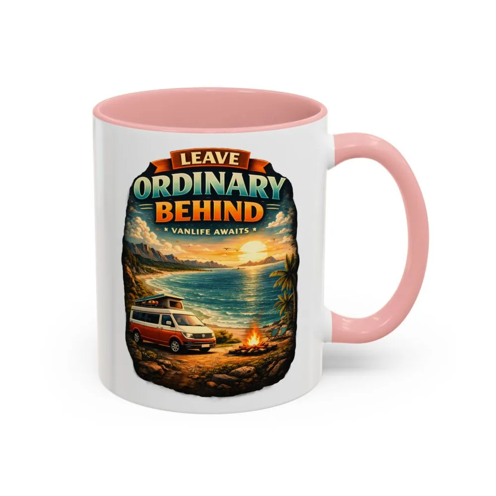 Accent Coffee Mug (11, 15oz) — "Leave Ordinary Behind" Design Scenic-Line