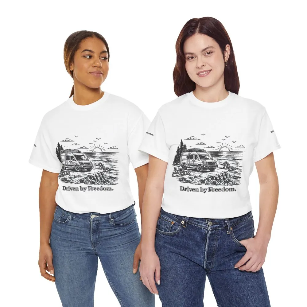 14900065044861194771_2048.jpeg Unisex Heavy Cotton Tee — ""Driven By Freedom" Design Minimal-Line