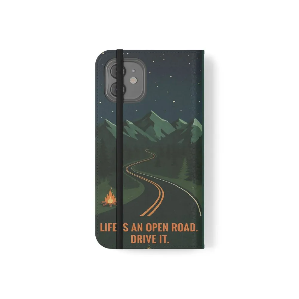 1492319501087130166_2048.jpeg Flip Phone Case — "Roam More Worry Less - Life Is An Open Road" Phone Wallet
