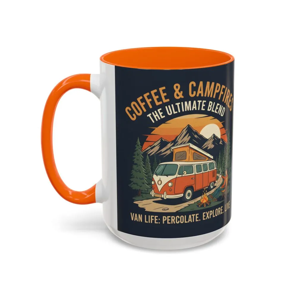 Accent Coffee Mug (11, 15oz) — "Coffee and campfires"