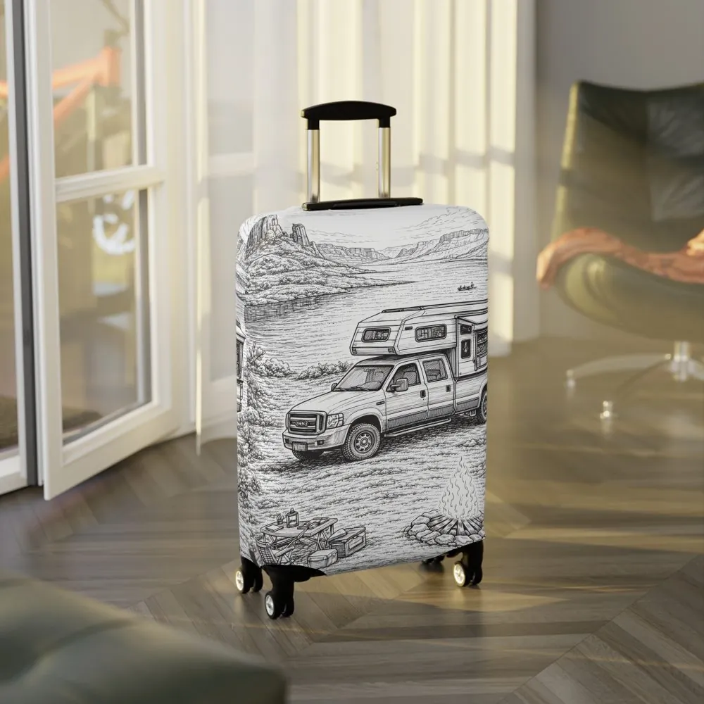 14925248721230546512_2048.jpeg Luggage Cover — Adventure Camper Sketch Travel Suitcase