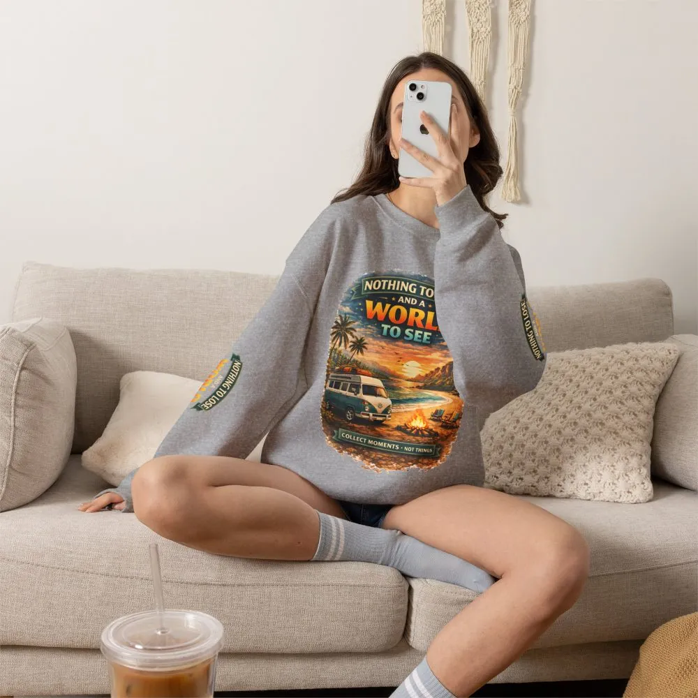 Unisex Heavy Blend™ Crewneck Sweatshirt — "Nothing To Lose" Design Scenic-Line