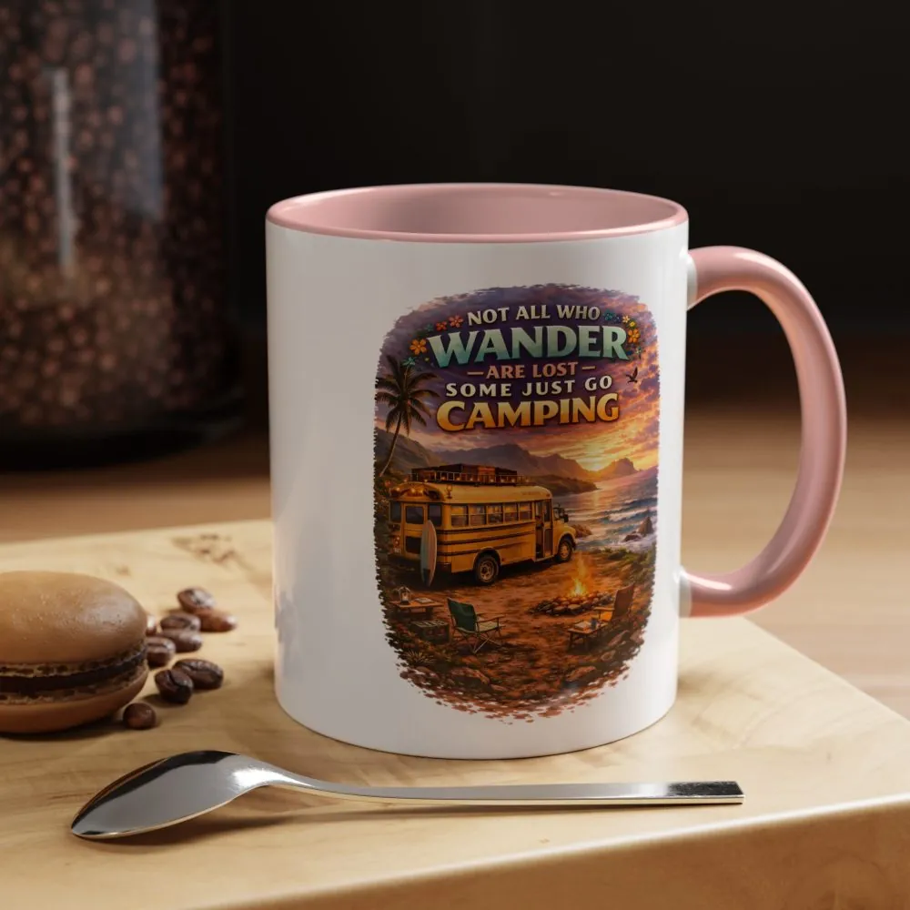 Accent Coffee Mug (11, 15oz) — "Not All Who Wander Are Lost" Design Scenic-Line
