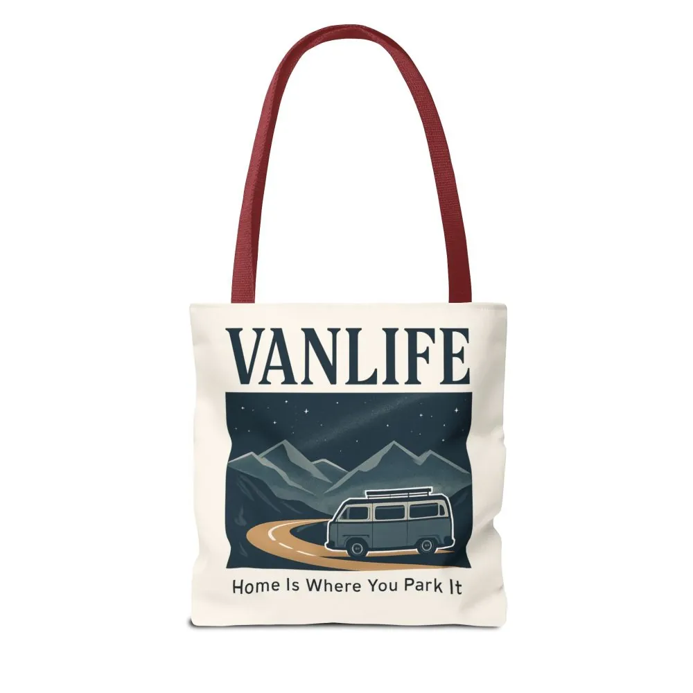 Vanlife Tote Bag — "Vanlife - Home Is Where You Park It" Campervan Beach/Adventure Tote