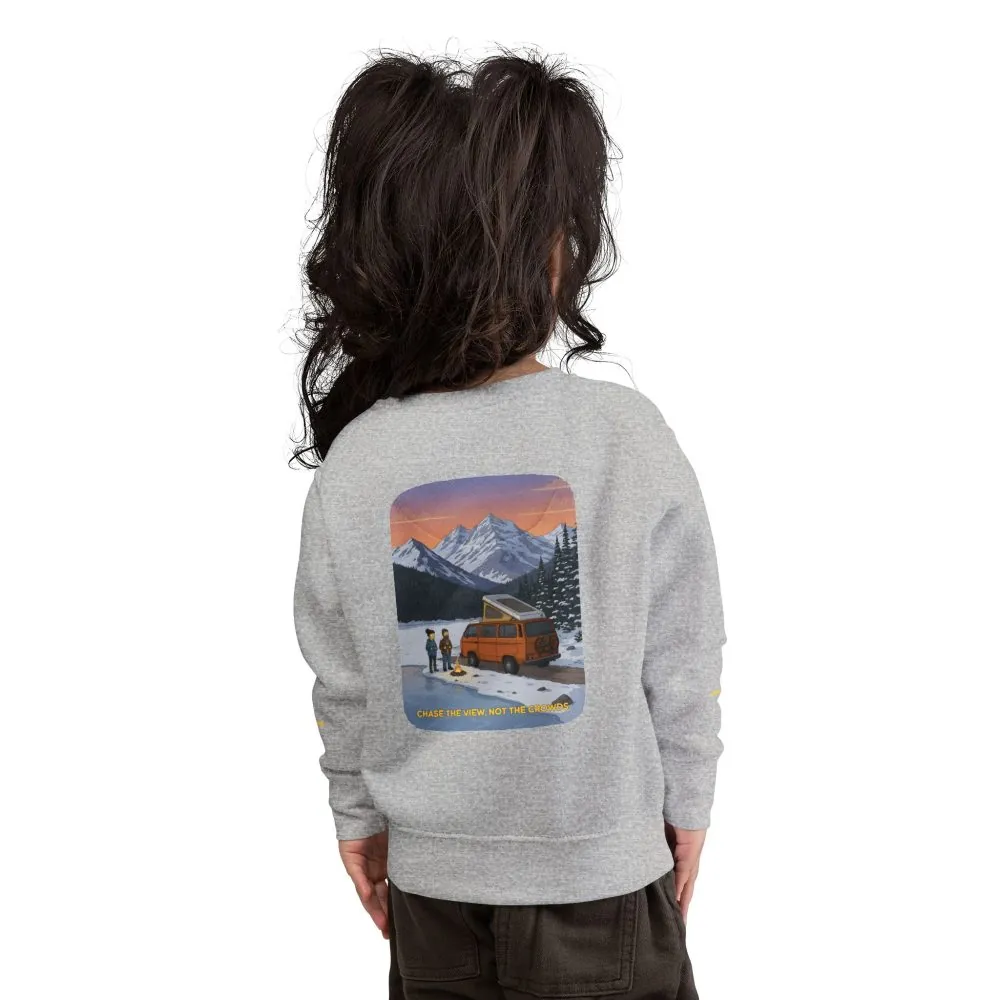 Toddler Sweatshirt - "Chase The Views-Not The Crowds" (Design Sitcom-Line)