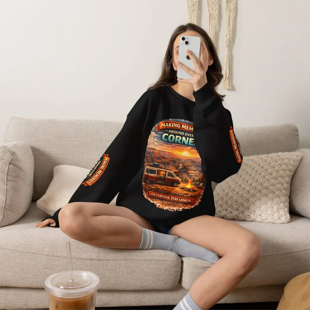 Unisex Heavy Blend™ Crewneck Sweatshirt — "Making Memories Around Every Corner" Design Scenic-Line
