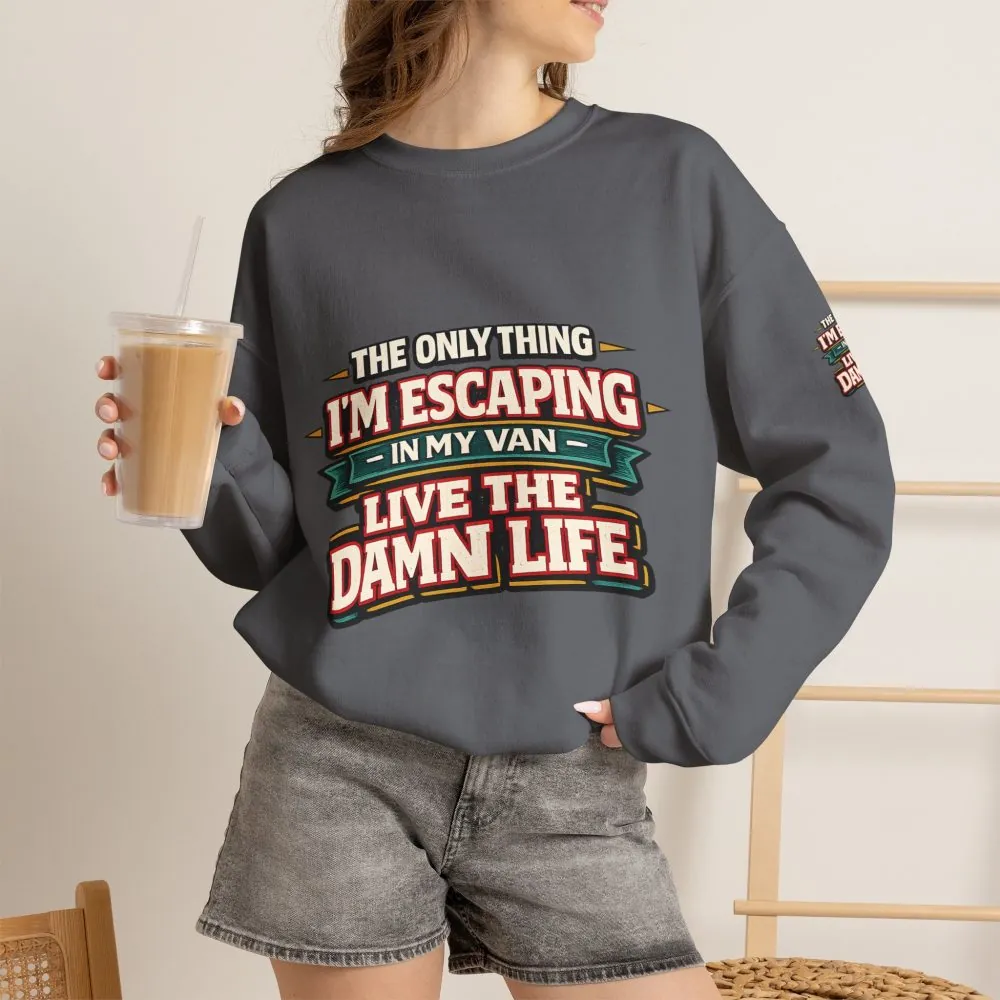 14995887468246421857_2048.jpeg Unisex Heavy Blend™ Crewneck Sweatshirt — "The Only Thing I´m Escaping" Design F**K-Line