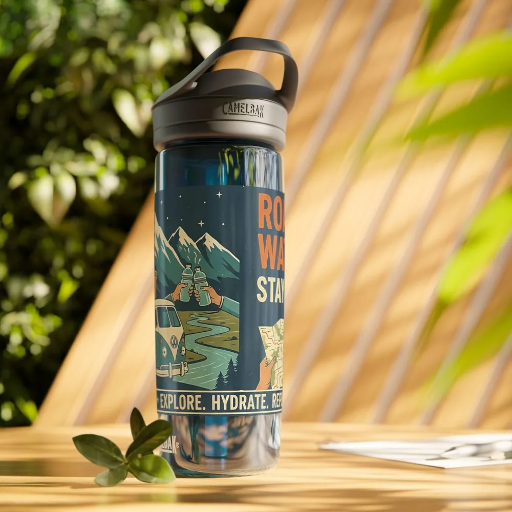 Water Bottle — CamelBak Eddy 20/25oz, "Road. Water. Stay Wild."