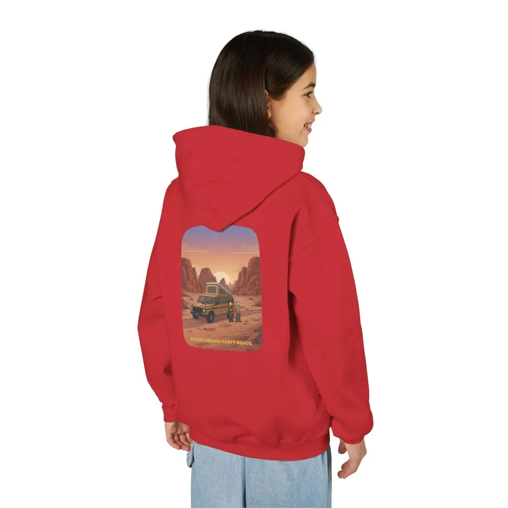 Youth Hoodie(Gildan) – "Desert Dreams Dusty Roads" (Design Sitcom-Line)