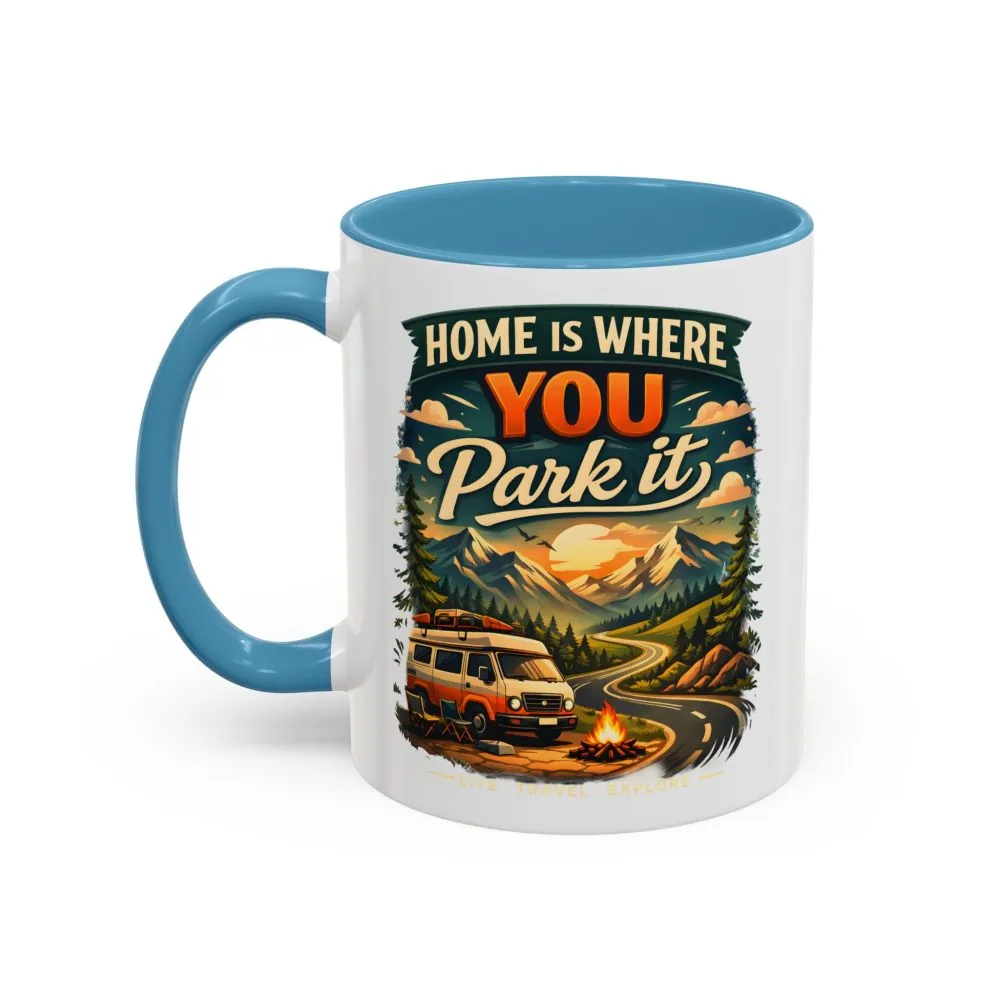 15033419186617487267_2048.jpeg Accent Coffee Mug (11, 15oz) — "Home Is Where You Park It" Design Scenic-Line