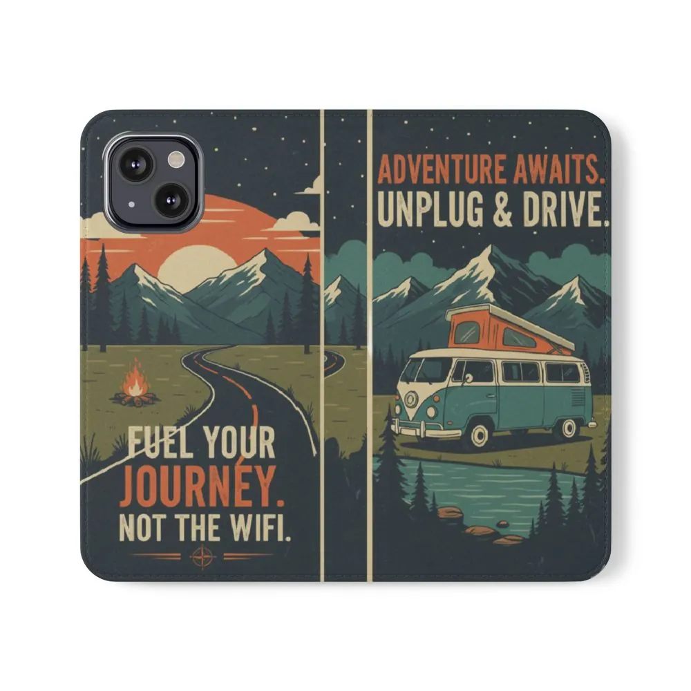 Flip Phone Case — "Fuel Your Journey, Not the Wifi" Wallet Cover
