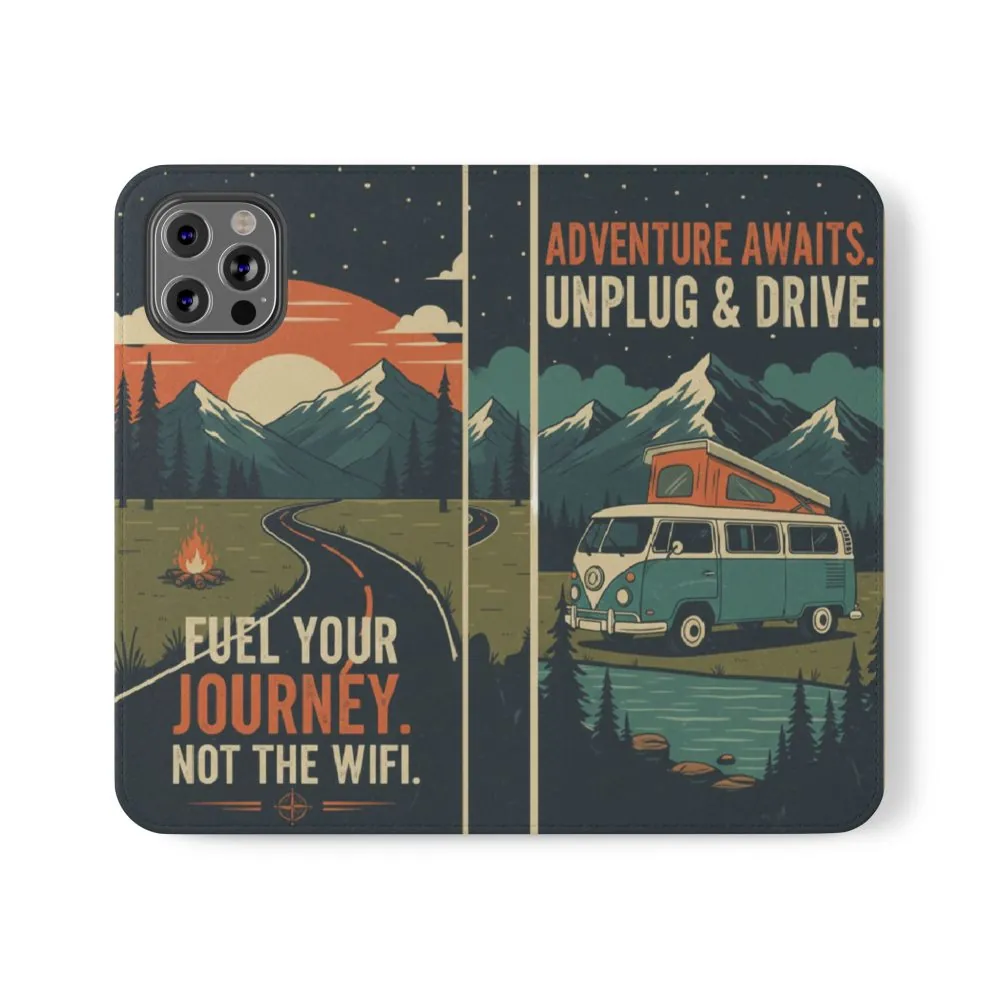 Flip Phone Case — "Fuel Your Journey, Not the Wifi" Wallet Cover