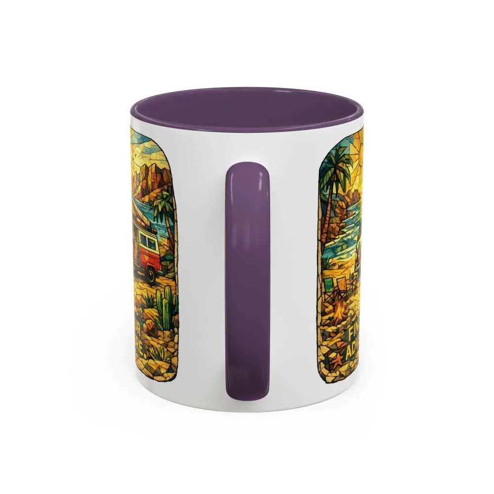 1503967135072954601_2048.jpeg Accent Coffee Mug (11, 15oz) — ""Find Your Adventure"" Design Cubic-Line