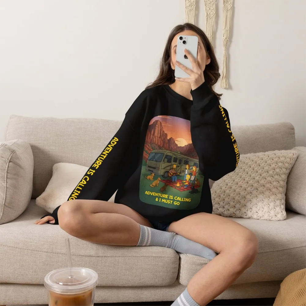 15049555342252678639_2048.jpeg Unisex Heavy Blend™ Crewneck Sweatshirt — "Adventure Is Calling-I Must Go" Design Sitcom-Line