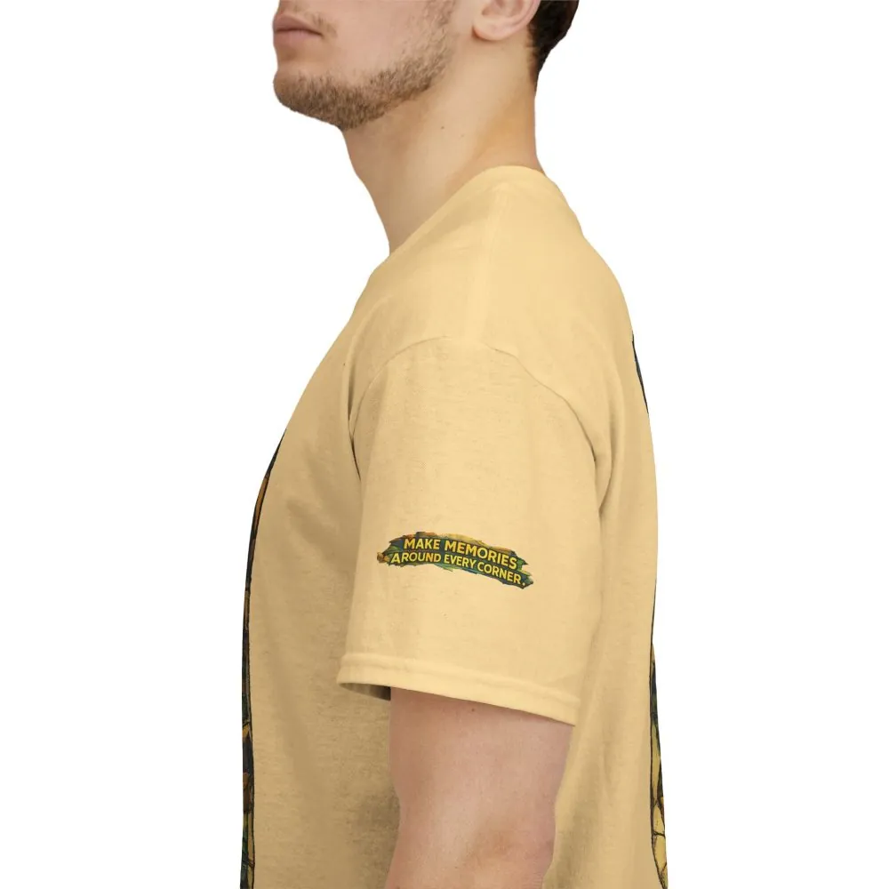 Unisex Heavy Cotton Tee — "Make Memories Around Every Corner" Design Cubic-Line