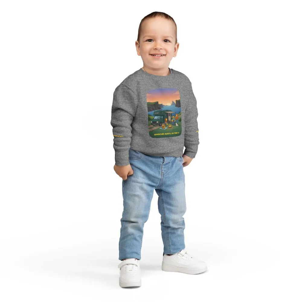 Toddler Sweatshirt - "Adventure Awaits-Go Find It" (Design Sitcom-Line)