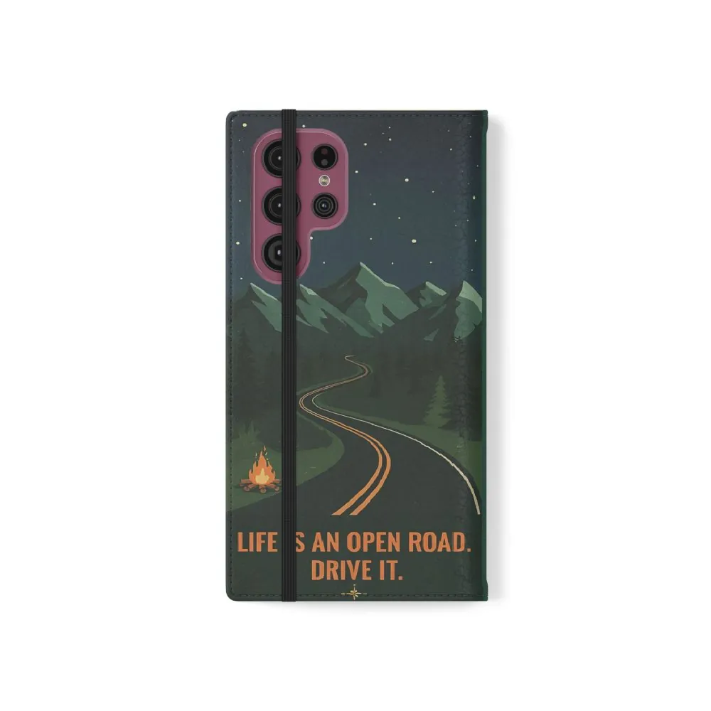 15077825290959759376_2048.jpeg Flip Phone Case — "Roam More Worry Less - Life Is An Open Road" Phone Wallet