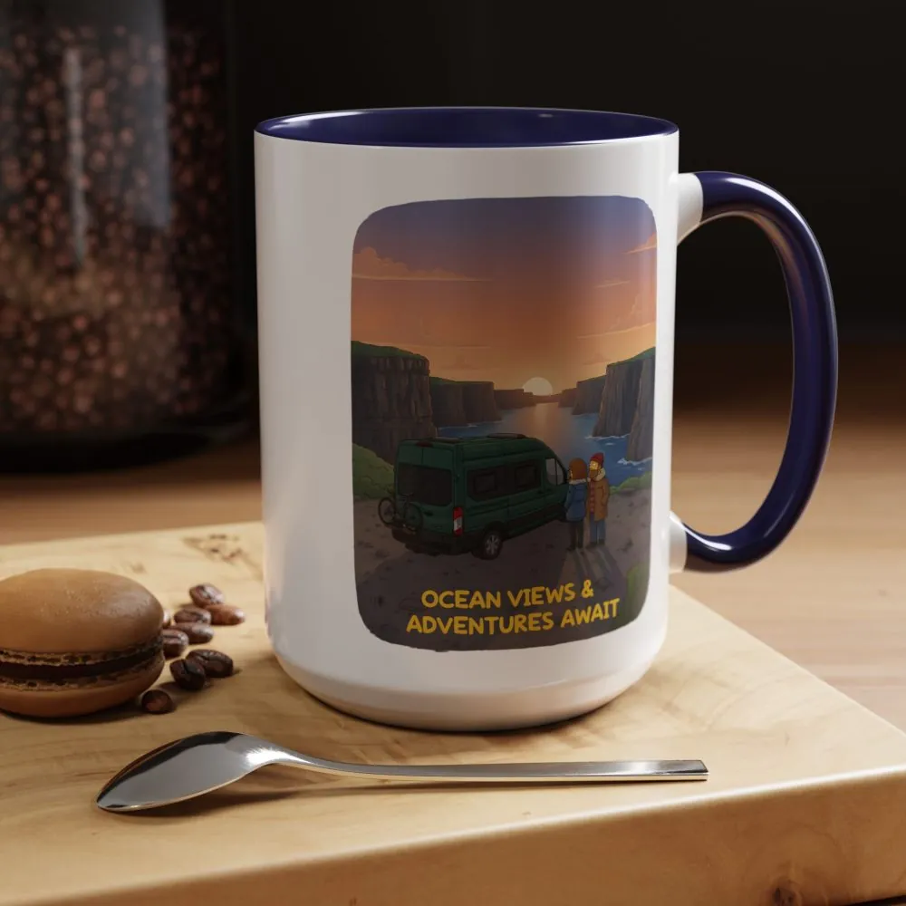 15086854010547882965_2048.jpeg Accent Coffee Mug (11, 15oz) — "Ocean Views-Adventures Awaits" Design Sitcom-Line
