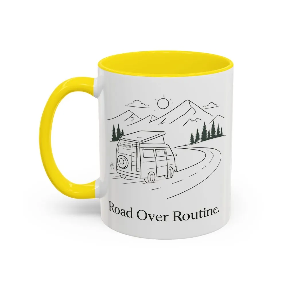 15103267122791082433_2048.jpeg Accent Coffee Mug (11, 15oz) — "Road Over Routine" Design Minimal-Line