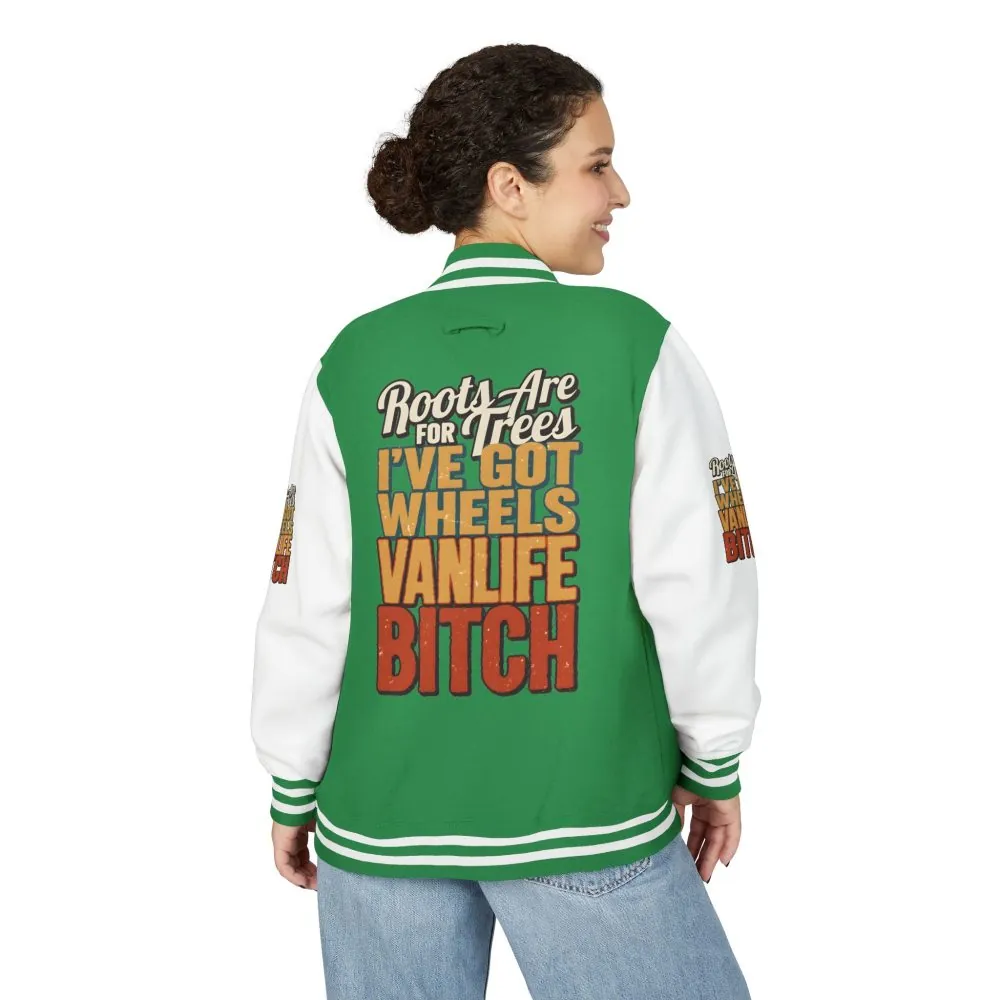 Unisex Heavyweight Letterman Jacket — "Roots Are For Trees" Design F**K-Line