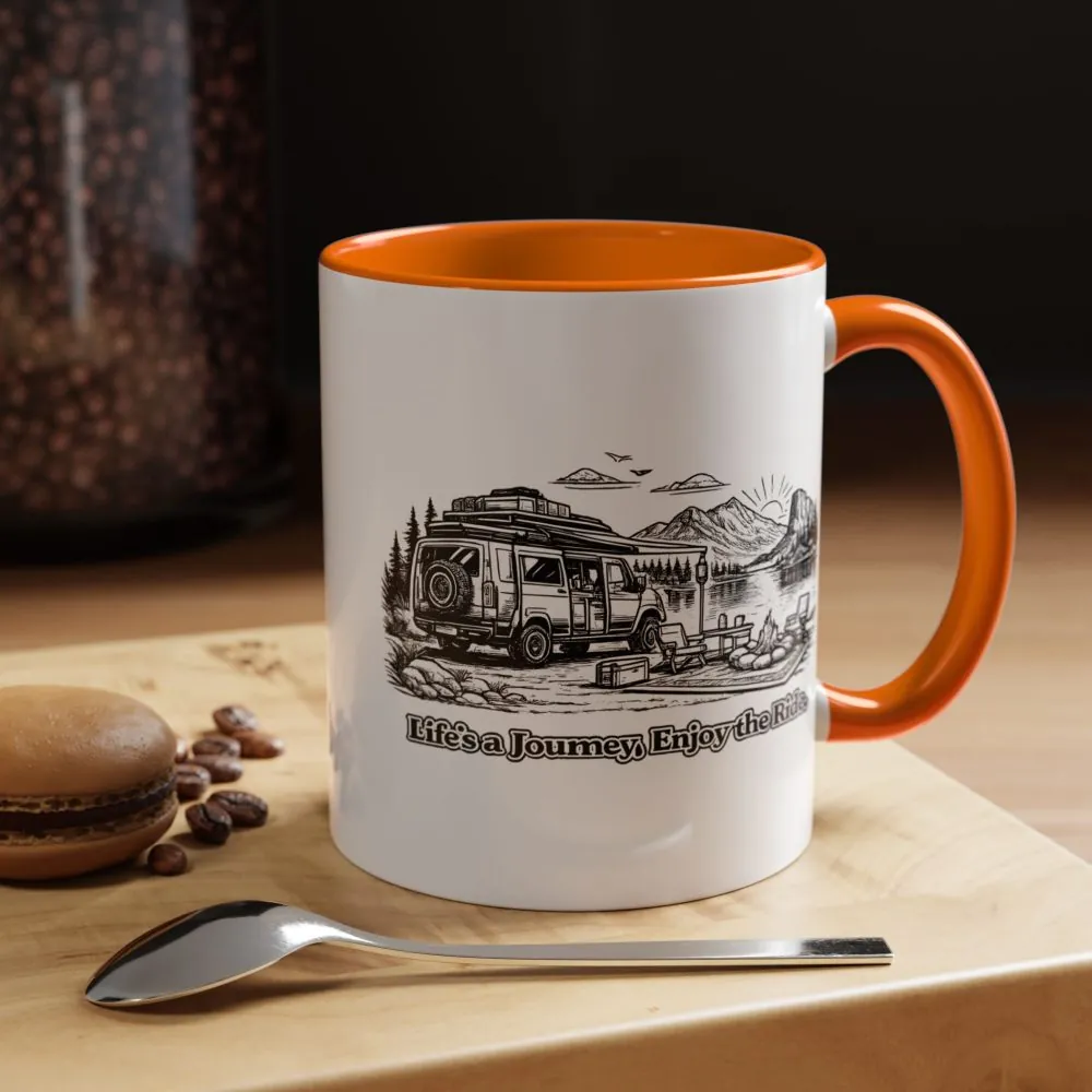 15106115517304963624_2048.jpeg Accent Coffee Mug (11, 15oz) — "Lifes A Journey,Enjoy The Ride" Design Minimal-Line