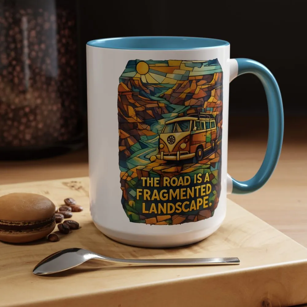 15108981299544299080_2048.jpeg Accent Coffee Mug (11, 15oz) — "The Road Is A Fragmented Landscape" Design Cubic-Line